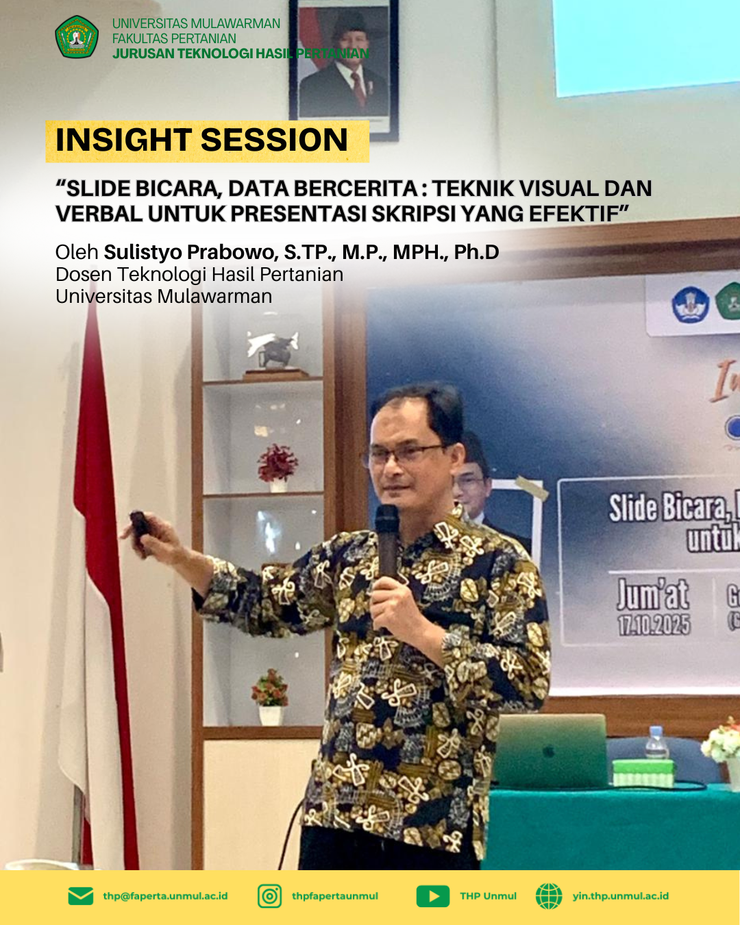 Jurusan THP Faperta Unmul Gelar Insight Session Pendampingan Skripsi II