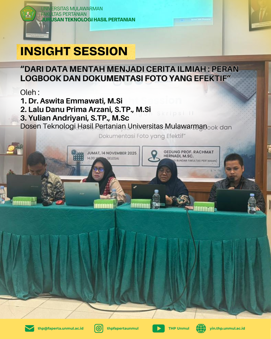 Insight Session-Pendampingan Skripsi II THP Unmul Dorong Mahasiswa Olah Data Menjadi Cerita Ilmiah