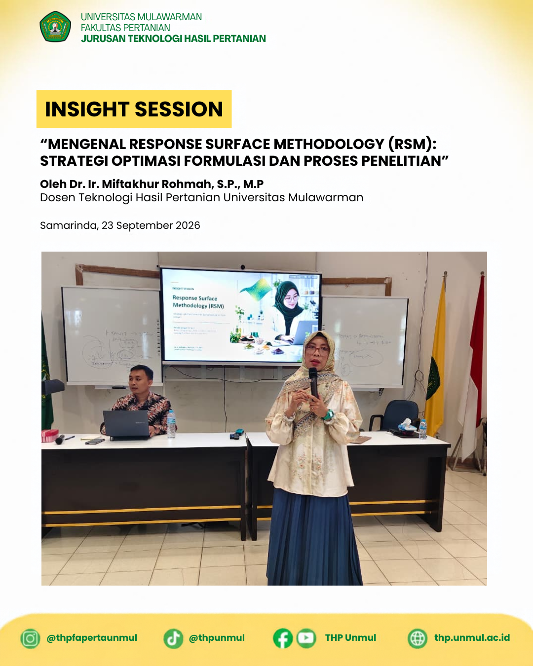 Insight Session THP: Kupas Tuntas Response Surface Methodology (RSM) di Gedung Bundar